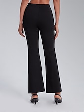 cheap Pants-Front Slit High-Stretch Flared Pants