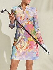 billiga Kvinnors golfkläder-Dam golfklänning Rosa Långärmad Golfkläder för damer Kläder Outfits Bär kläder