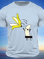 economico Magliette divertenti da uomo-Maglietta divertente umoristica per adulti banana maniche corte stampa 3D girocollo moda quotidiana abbigliamento da strada blu chiaro bianco verde militare estivo primaverile S M L XL XXL XXXL