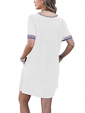ieftine Rochii Boho-Ziua Îndrăgostiților Pentru femei Normal Rochie Mini Rochii Boho Chic Rochie A line Rochie Boho Boemia Stilat Clasic Cu Mâneci La Cot Vacanță Petrecere Zilnic Potrivire Formă Geometric Simplu Manșon