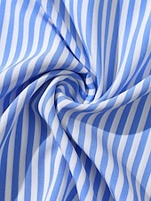 ieftine Rochii tip cămașă-Pentru femei Rochie Mini Rochii Tip Cămașă Rochie casual Rochie de vară Stilat Casual Vacanță Zilnic Dată Fit regulat Dunga Manșon Lung Rever Albastru piscină Vară Primăvară