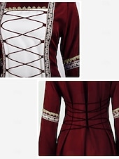  Retro Antiguo Medieval Renacimiento Hasta el Tobillo Vestidos irlandesa Vikingo forastero Tallas Grandes élfico Disfraz Mujer Disfraz de carnaval Celta Víspera de Todos los Santos Carnaval LARP Feria