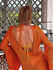 billiga Kaftans-Dam Badkläder Täck Över Längre baddräkt Baddräkt Utklippt Semester Standkläder Slät Långärmad Baddräkter