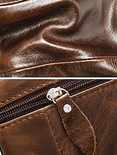 abordables Sacs pour homme-sac à bandoulière vintage marron en cuir véritable pour homme – sac à bandoulière multi-poches pour les voyages, le travail et l&#039;utilisation quotidienne noir marron café