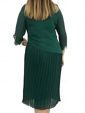 cheap Cocktail Dress-Women&#039;s Long Dress Maxi Dress Chiffon Dress Stylish Basic Casual Party Wedding Guest Daily Regular Fit Plain 3/4 Length Sleeve Crew Neck Black Green Summer Spring