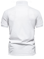 abordables Polo Élite para Hombres-Hombre polo de punto polo de negocios Formal Trabajo Cuello Vuelto Manga Corta Geométrico Botones Verano Negro Blanco Azul Piscina Gris polo de punto