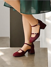 economico Anni &amp;#39;50-scarpe da donna con tacco a blocco mary jane retrò – pelle verniciata verde brillante con cinturini regolabili, perfette per ufficio, feste e outfit casual
