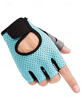 abordables Guantes de hombre-Guantes de ciclismo transpirables de medio dedo con agarre antideslizante: guantes deportivos ligeros y acolchados para hombres y mujeres, perfectos para andar en bicicleta, hacer ejercicio en el gimnasio y actividades al aire libre.