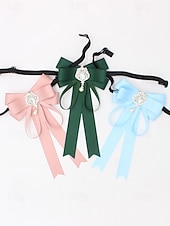 baratos Lenços Femininos-gravata borboleta elegante bordô com pingente de joia – acessório feminino estilo vitoriano para eventos formais, casamentos e cosplay