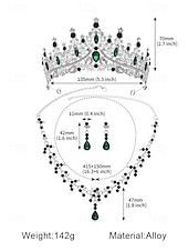 billige Hårtilbehør for kvinner-glitrende diamant tiara krone og halskjede sett – gullbelagte brudesmykker med øredobber, perfekt for bryllup, konkurranser og spesielle anledninger
