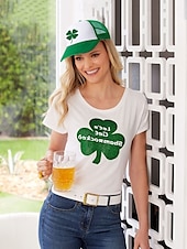 billige Herrehatter-st. patrick&#039;s day lastebilhatter - kløver og morsomme slagorddesign for menn og kvinner, grønne og hvite justerbare capser for feriefester, parader og festlige feiringer