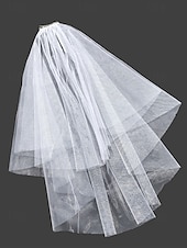 cheap Women&#039;s Hair Accessories-Elegant Two-Layer Bridal Veil with Soft Tulle – Classic Wedding Accessory for Brides, Ideal for Traditional and Formal Weddings