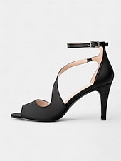 billige Prom-elegante naken sateng-peep-toe bryllupshæler for kvinner - komfortabel stilett med ankelstropp, perfekt for bruder og kveldsbegivenheter