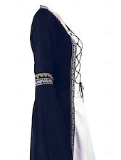  Retro Antiguo Medieval Renacimiento Hasta el Tobillo Vestidos irlandesa Vikingo forastero Tallas Grandes élfico Disfraz Mujer Disfraz de carnaval Celta Víspera de Todos los Santos Carnaval LARP Feria