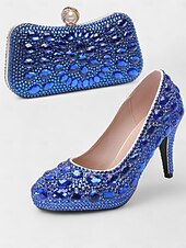 abordables Officiel-talons aiguilles ornés de cristaux dorés avec pochette assortie – ensemble de soirée et de mariage élégant pour femme