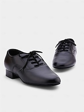 baratos Sapatos de Dança para Homem-sapatos de dança de salão masculinos pretos com cadarço - design de couro confortável para apresentações profissionais e eventos formais