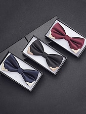preiswerte Krawatten &amp;amp; Fliegen für Herren-Burgunderfarbenes Herren-Fliegenset mit Goldspitze, Einstecktuch und rosa Anstecknadel – elegante Accessoires für Hochzeiten, Partys und formelle Anlässe