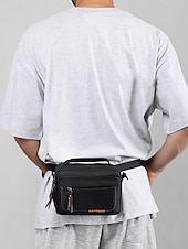 economico Borselli da uomo-borsa a tracolla in nylon impermeabile con più scomparti con cerniera, borsa a tracolla leggera per uomo, perfetta per viaggi, lavoro e attività all&#039;aperto, verde militare, blu scuro