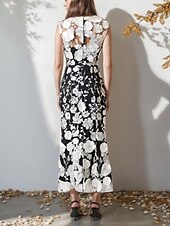 preiswerte Cocktailkleider-Etuikleid/Säulenkleid, elegantes Hochzeitskleid, knöchellang, ärmellos, mit 3D-Blumenspitzenapplikationen 2025