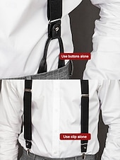 billiga Herrslipsar &amp;amp; flugor-elastiska justerbara hängslen för män – mångsidig design med y-rygg med läderöglor och clip-on alternativ, lämplig för högtidlig klädsel, bröllop eller affärskläder