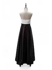 preiswerte SCHWARZ-A-Linie Abendkleider Schwarzes Kleid Kleid kleid hochzeitsgast Abendgesellschaft Asymmetrisch Ärmellos Schatz Ausschnitt Gürtel / Schärpe Baumwolle Rückenlos mit Plissee 2025