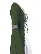  Retro Antiguo Medieval Renacimiento Hasta el Tobillo Vestidos irlandesa Vikingo forastero Tallas Grandes élfico Disfraz Mujer Disfraz de carnaval Celta Víspera de Todos los Santos Carnaval LARP Feria
