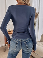 economico Top in Pizzo-Top in pizzo bianco elegante da donna camicetta di pizzo elegante solidale top regolari quotidiani maniche lunghe scollo a barca vestibilità regolare top romantici da indossare quotidianamente petite