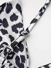 preiswerte Kleider für die Ferien-Damen Maxidress Casual kleid A Linie Kleid skims dress Stilvoll Brautkleider schlicht Urlaub Täglich Regular Fit Leopard Ärmellos Gurt Weiß Gelb Sommer