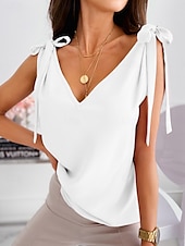 billige Tanks og camisole til kvinner-Dame Cami Top Ensfarget Stilren Casual Ermeløs Stroppe Vanlige Topper Daglig Svart Hvit Rød Sommer