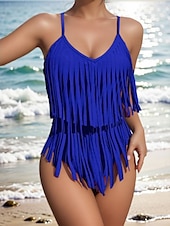 billiga One-piece-baddräkter-Dam Badkläder En bit Monokini Baddräkt Öppen rygg Magkontroll Hög midja Smal Frans Semester Standkläder Ensfärgat V-hals Ärmlös Baddräkter