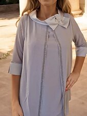voordelige Broekpakken van mama-Jumpsuit  Pantsuit Moeder van de Bruid Losse Pasvorm 3-delig Set Elegante Simpele Sierhals Vloerlengte Chiffon Satijn Crêpe Halve Mouw Wrap Inclusief met Effen Kleur 2025