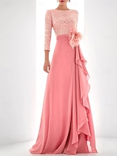 billiga SVART-A-linje Sequin Kvällsklänning Elegant Klänning Formell Asymmetrisk Långärmad Hög Nacke Chiffon med Fjädrar Pärlor Maskeradklänning