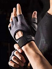 abordables Guantes de hombre-Guantes de ciclismo transpirables de medio dedo con agarre antideslizante: guantes deportivos ligeros y acolchados para hombres y mujeres, perfectos para andar en bicicleta, hacer ejercicio en el gimnasio y actividades al aire libre.