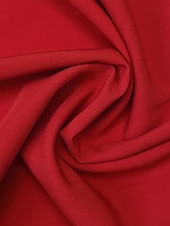 economico ROSSO-abito da sera a sirena/tromba, elegante, formale, da sposa, con strascico, manica lunga, girocollo, in crêpe elasticizzato con pieghe, 2025