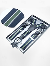 billiga Herrslipsar &amp;amp; flugor-elastiska justerbara hängslen för män – mångsidig design med y-rygg med läderöglor och clip-on alternativ, lämplig för högtidlig klädsel, bröllop eller affärskläder