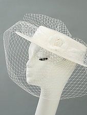 billige Fascinators-Headdress Sinamay Veil Hat Wedding Elegant Vintage Cute With Cap Headpiece Headwear Fascinators Race Day Dress