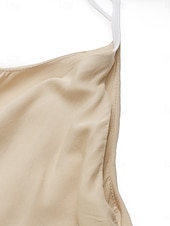 cheap Vacation Dresses-Women&#039;s Maxi Dress Casual Dress Slip Dress Stylish Basic Casual Vacation Daily Regular Fit Plain Sleeveless V Neck Apricot Summer Spring