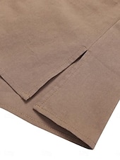 preiswerte Kleider aus Baumwolle und Leinen entwerfen-Damen Minikleid Baumwoll-Leinen-Kleider Freizeitkleid Basic Lässig Urlaub Täglich Normale Passform Einfach Dreiviertelarm Rundhalsausschnitt Marineblau Braun Khaki Armeegrün Sommer