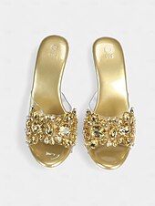 cheap Semi-Formal-Women&#039;s Rhinestone Embellished Clear Platform Heels – Glamorous Open-Toe Wedding Shoes for Brides and Evening Events