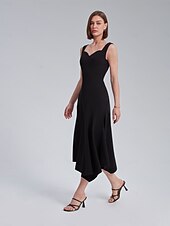 cheap Chiffon Dress-Asymmetric Sweetheart Neckline Dress