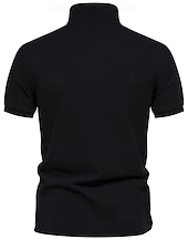 abordables Polo Élite para Hombres-Hombre polo de punto polo de negocios Formal Trabajo Cuello Vuelto Manga Corta Geométrico Botones Verano Negro Blanco Azul Piscina Gris polo de punto