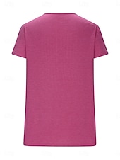 cheap Plain tee-Women&#039;s T Shirt Plain Fashion Modern Casual Short Sleeve Crew Neck Regular Tops Daily Weekend White Wine Summer Spring