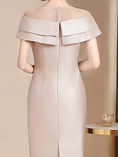 preiswerte Teelänge-Mutter der Braut Kleid Tee-Länge Elegant Vintage Einfach Rundhalsausschnitt Satin Tüll Kurze Ärmel mit Falten Cascading Rüschen Diamant Einfarbig Derby Kleid Renntag Kleid 2025