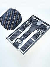 billiga Herrslipsar &amp;amp; flugor-elastiska justerbara hängslen för män – mångsidig design med y-rygg med läderöglor och clip-on alternativ, lämplig för högtidlig klädsel, bröllop eller affärskläder