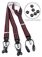billiga Herrslipsar &amp;amp; flugor-elastiska justerbara hängslen för män – mångsidig design med y-rygg med läderöglor och clip-on alternativ, lämplig för högtidlig klädsel, bröllop eller affärskläder