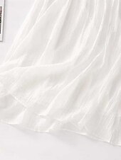economico Vestiti-Per donna Abito maxi Abiti in cotone e lino Vestito Casual Vestito a ruota Abito lungo in cotone Essenziale Casual Vacanza Quotidiano Vestibilità regolare Floreale Mezza Manica Girocollo Bianco Verde