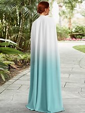 baratos Comprimento do chão-mãe da noiva vestido linha a casamento na praia com capa removível elegante decote halter comprimento até o chão ombre chiffon franzido sem mangas com detalhes franzidos 2025