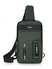 cheap Men&#039;s Bags-Men&#039;s Waterproof Chest Bag and Crossbody Sling Bag – Durable Multi-Pocket Design for Outdoor Travel, Sports and Daily Use Color Black Army Green Dark Blue