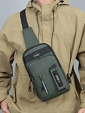 cheap Men&#039;s Bags-Men&#039;s Waterproof Chest Bag and Crossbody Sling Bag – Durable Multi-Pocket Design for Outdoor Travel, Sports and Daily Use Color Black Army Green Dark Blue