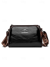 cheap Crossbody Bags-Women&#039;s Vintage Faux Leather Crossbody Shoulder Bag – Elegant and Compact Design with Adjustable Strap, Perfect for Daily Use, Travel, and Casual Outings Black White Brown